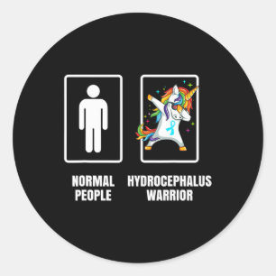 Unicorn-Hydrocephalus-Kriegerüberlebende Runder Aufkleber