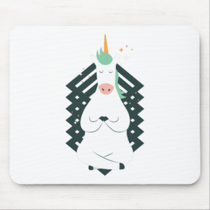 Unicorn in der Yoga-Pose Mousepad