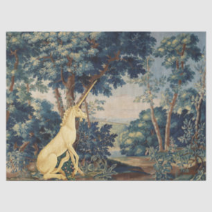 UNICORN IN HOLZLANDSCHAFT,BÄUME,GREENERIE SEIDENPAPIER