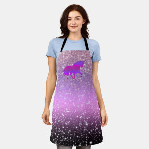 Unicorn in Sparkling Ombre Dusche Schürze