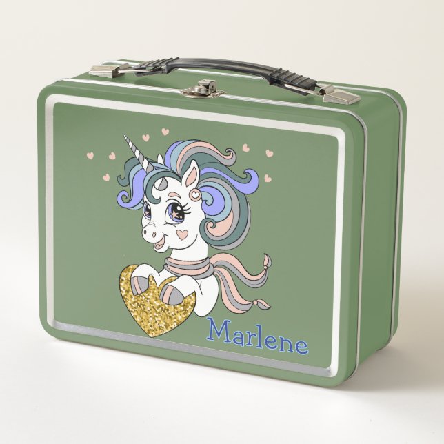 Unicorn individualisieren metall brotdose (Vorderseite)