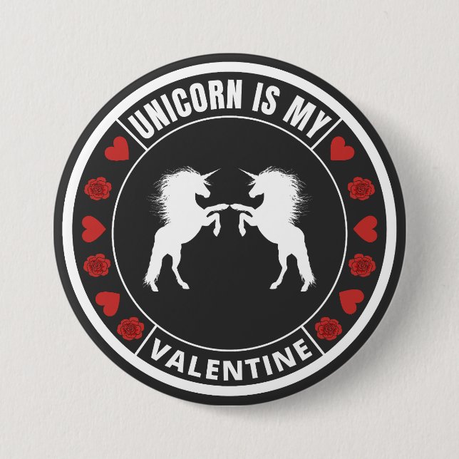 Unicorn ist mein Valentin Button (Vorderseite)