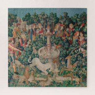 Unicorn-Jagd Mittelalterliche Kunst - Unicorn gefu