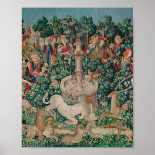 Unicorn-Jagd Mittelalterliche Kunst - Unicorn gefu Poster