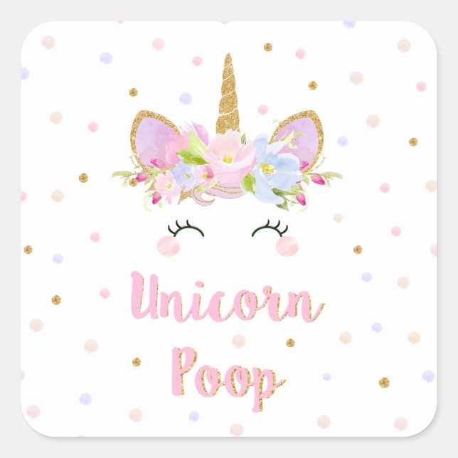 Unicorn Kacke Aufkleber Geburtstagspartei bevorzug (Vorderseite)