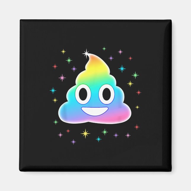 Unicorn Kackte Magic Rainbow Halloween-Kostüm Magnet (Vorne)
