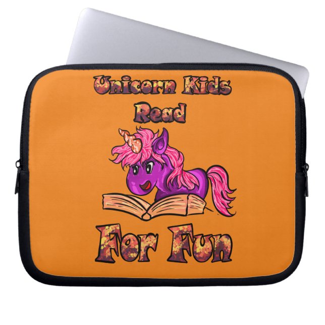 Unicorn Kids lesen für Spaß buchen Laptopschutzhülle (Vorderseite)