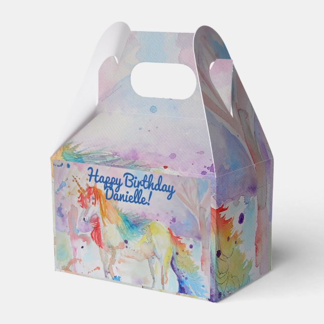 Unicorn Kinder Aquarellmalerei Geschenkschachtel (Vorderseite)