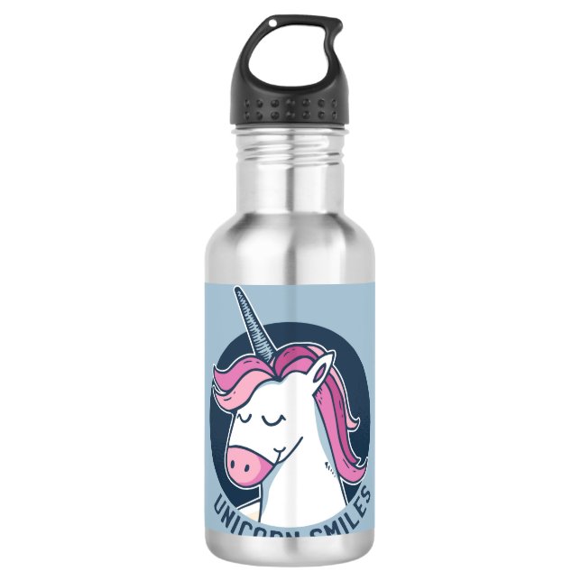 Unicorn Lächeln Edelstahlflasche (Vorderseite)
