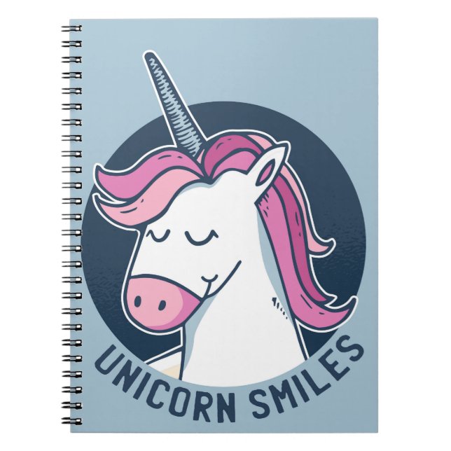 Unicorn Lächeln Notizblock (Vorderseite)