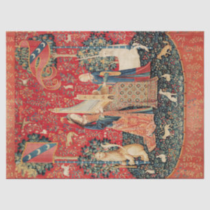 UNICORN, LADY PLAYER ORGAN Red Green Floral Seidenpapier