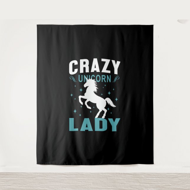 Unicorn Lady Wandteppich (Vorderseite)