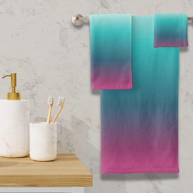 unicorn lavender turquoise ombre turquoise mermaid (unicorn lavender teal ombre turquoise mermaid bath towel set)