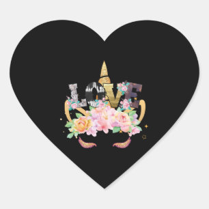UNICORN-LIEBE Herz-Aufkleber