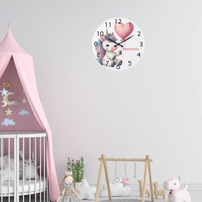 Unicorn lila Baby pink Große Wanduhr (Von Creator hochgeladen)