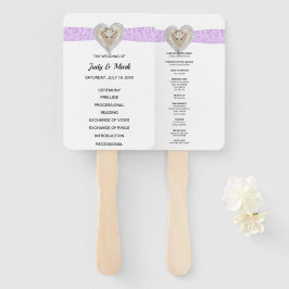 Unicorn Lila Lace Wedding Program Fans Fächer
