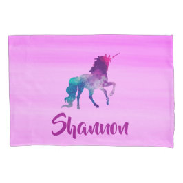 Unicorn, lila Name Kissenbezug