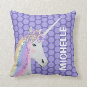 Unicorn-lila Polka-Pastellpunkte Kissen