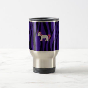 Unicorn lila Zebrastreifen Reisebecher
