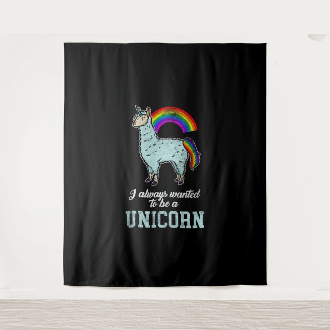 Unicorn Llama Wandteppich (Vorderseite)
