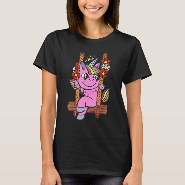 unicorn lover cute swinging T-Shirt (Vorderseite)