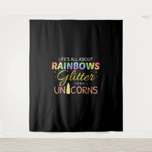 Unicorn Lover Gift Ideal Rainbows Glitzer Unicorn Wandteppich