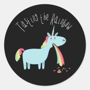 Unicorn - lustige Verkostung des Regenbogens Runder Aufkleber