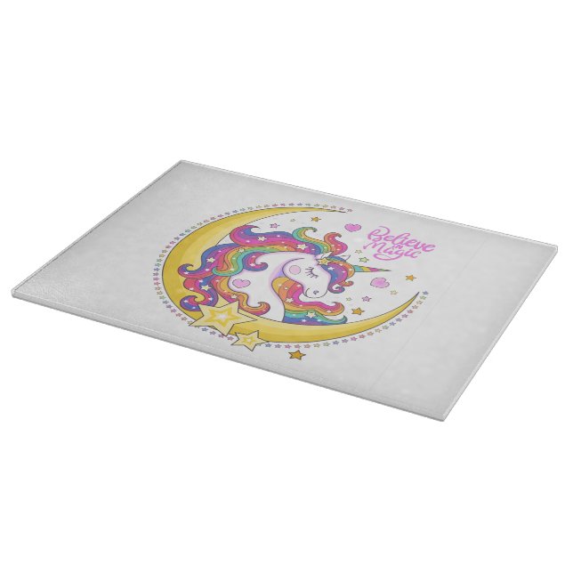 Unicorn Magic Glass Cutting Board Schneidebrett (Ecke)