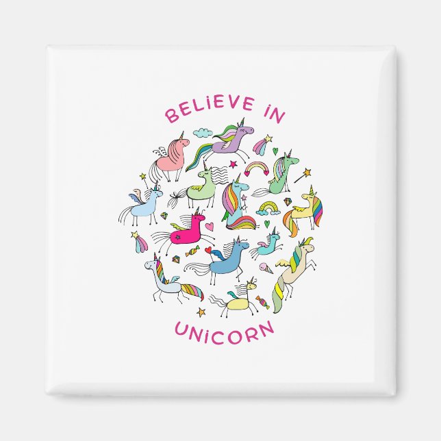 Unicorn Magic Kawaii Magnet (Vorne)