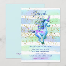 Unicorn Magic Watercolor Junge erste Geburtstagspa