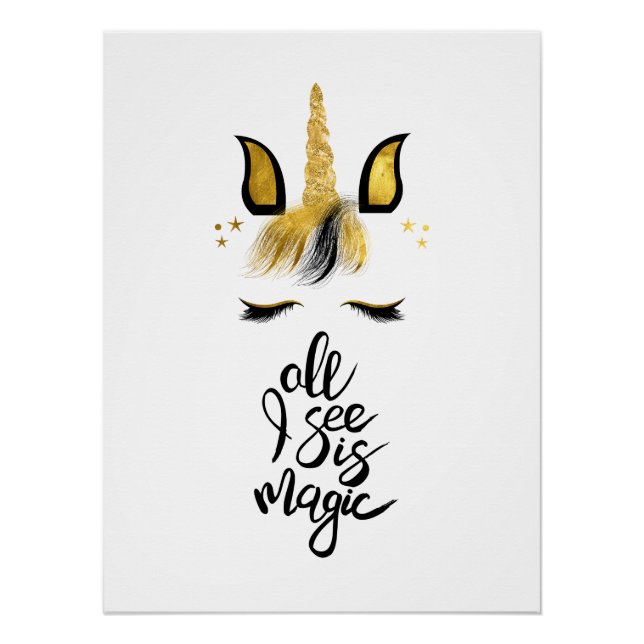 Unicorn Magic Zitat Poster (Vorderseite)