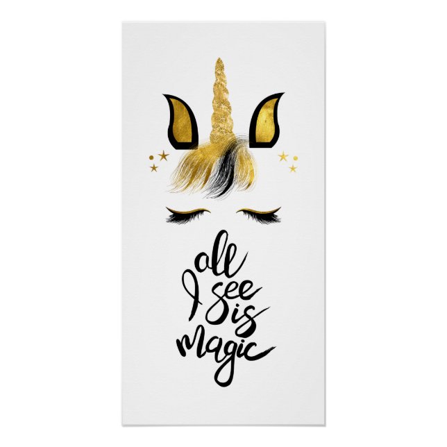 Unicorn Magic Zitat Poster (Vorderseite)