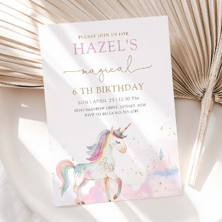 Unicorn Magical Birthday Party Any Age Einladung