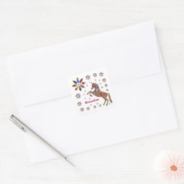 Unicorn Magical Fantasy Glitzer Personalize Quadratischer Aufkleber
