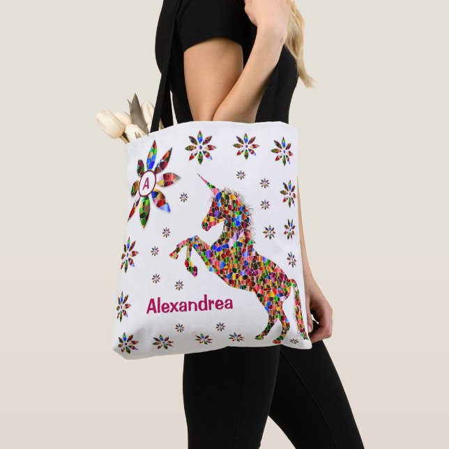 Unicorn Magical Fantasy Glitzer Personalize Tasche (Von Nahem)