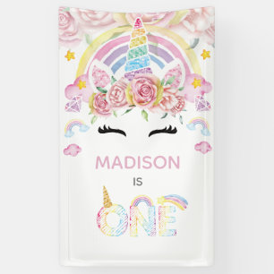 Unicorn Magical First Birthday Banner