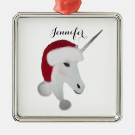Unicorn Magische Weihnachten Personalisiert Ornament Aus Metall
