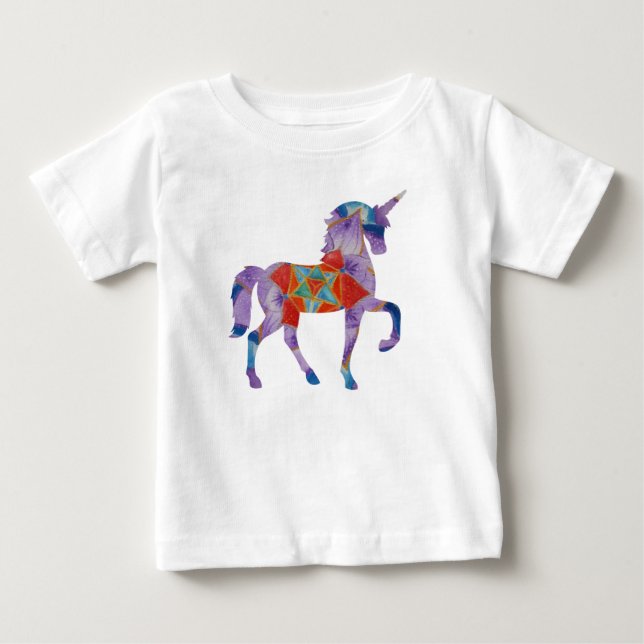Unicorn Mandala Art Baby T-shirt (Vorderseite)