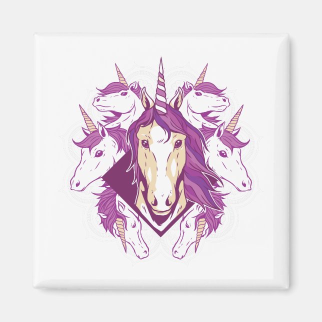 Unicorn mandala magnet (Vorne)