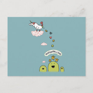 Unicorn Marshmallows Postkarte