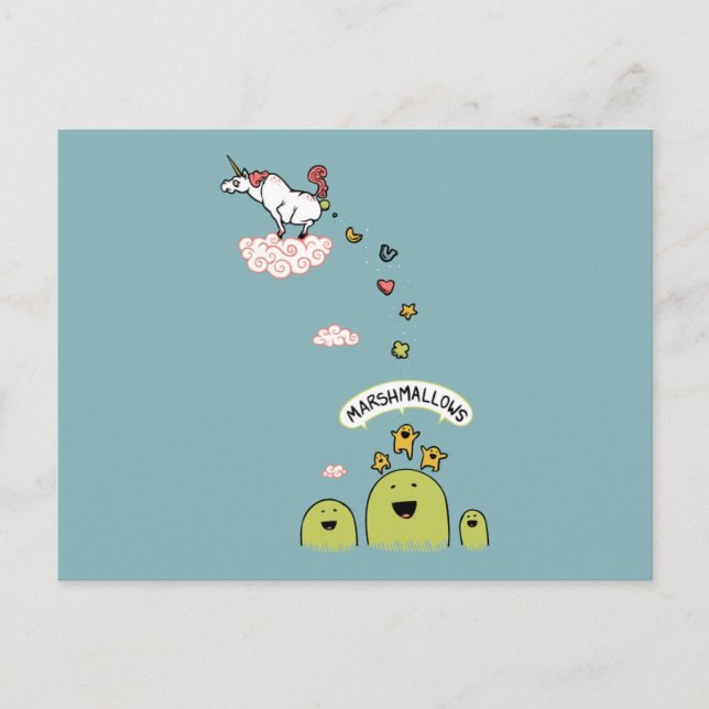 Unicorn Marshmallows Postkarte (Vorderseite)