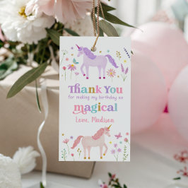 Unicorn Meadow Pastel Pink Gold Birthday Geschenkanhänger