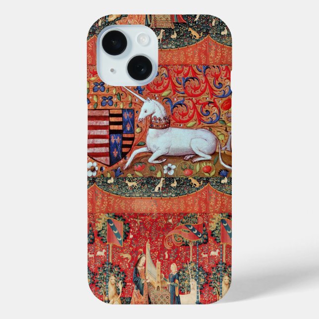 UNICORN,MEDIEVALISCHE FANTASIE-BLUME,FLORAL Case-Mate iPhone HÜLLE (Rückseite)
