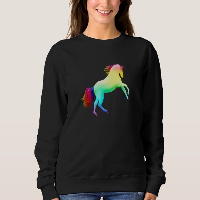 Unicorn Mehrfarbiges Einhorn Sweatshirt (Vorderseite)