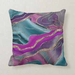 Unicorn Mermaid Agate Glitzer Glam #2  Kissen