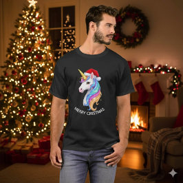 Unicorn Merry Christmas Design T-Shirt