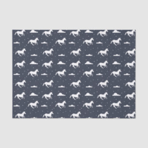 Unicorn Midnight Sky Muster Blue Seidenpapier