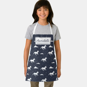 Unicorn Midnight Sky Muster Personalisiert Schürze