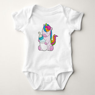 Unicorn Milchflasche Baby Strampler