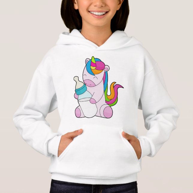 Unicorn Milchflasche Hoodie (Vorderseite)